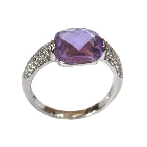 925 Sterling Silver Fancy Colour Stone Ring MGA - LRS1556