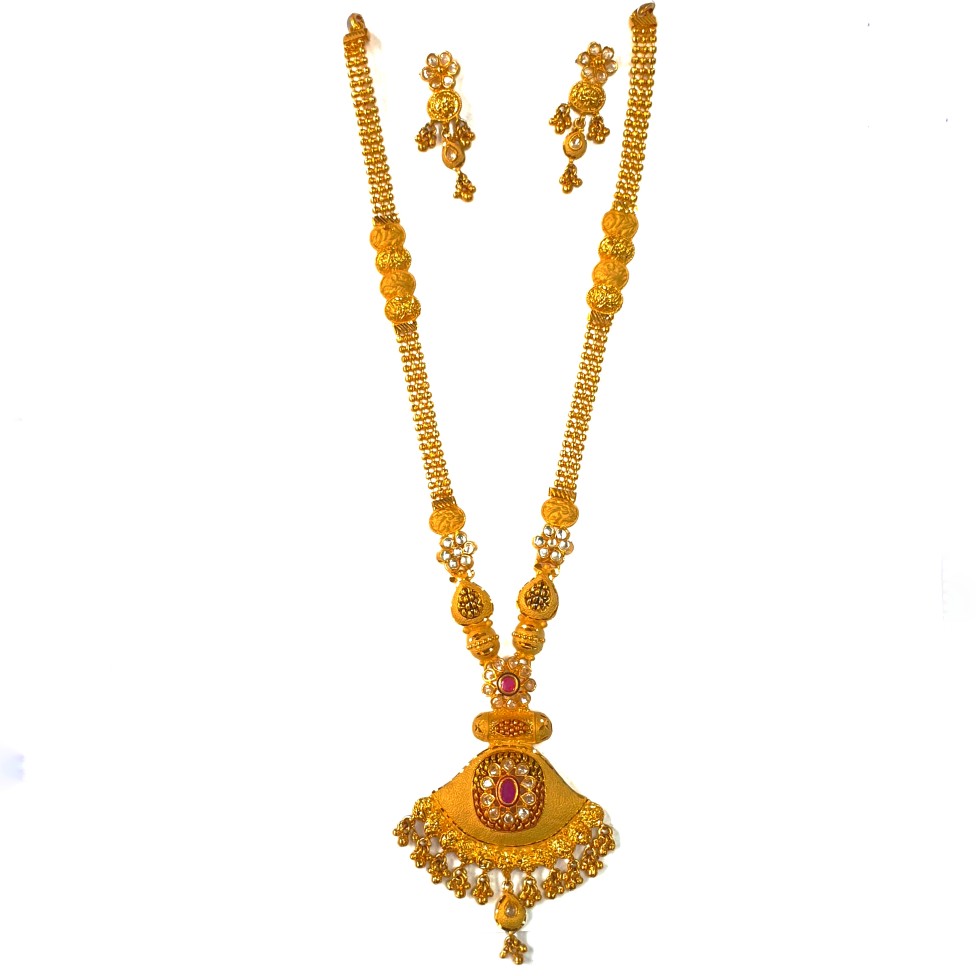 1 gram gold forming necklace set mga - gfn0031