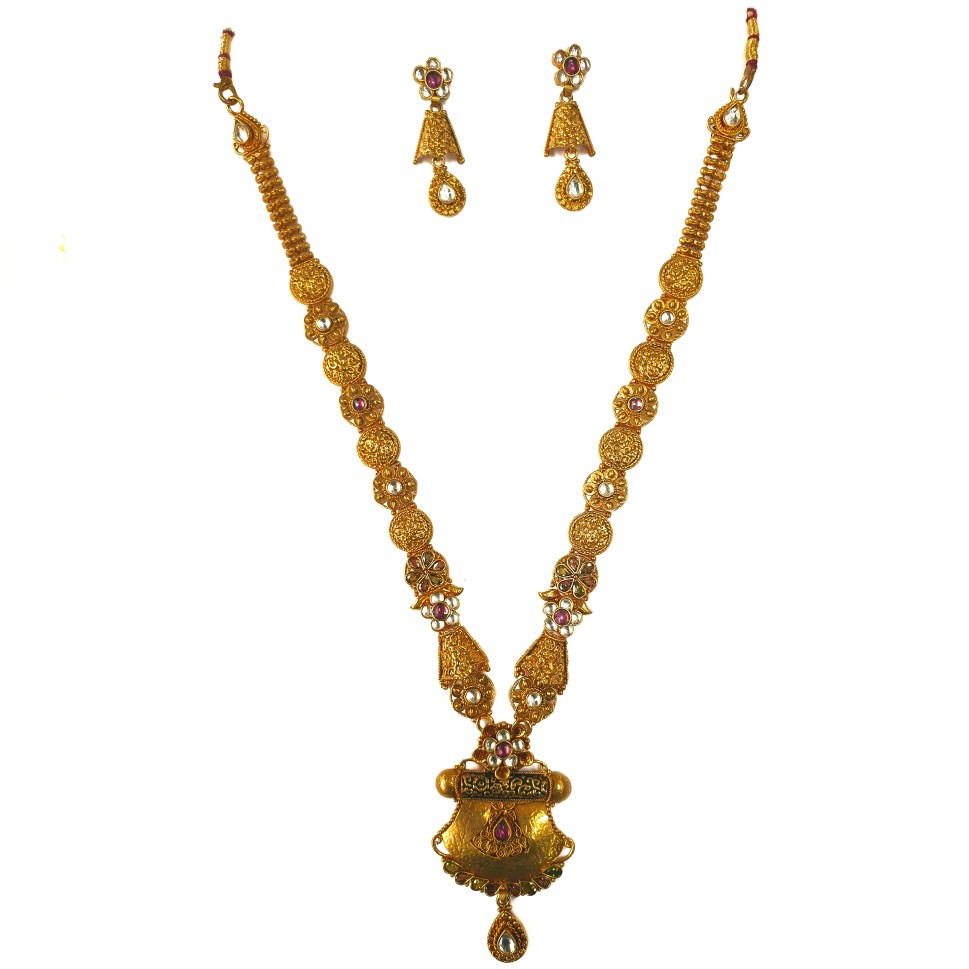 1 gram gold forming necklace set mga - gfn0022