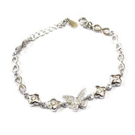 925 Sterling Silver Butterfly Bracelet MGA - BRS0416