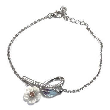 925 Sterling Silver Flower Shake Bracelet MGA - BRS0380