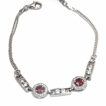 925 sterling silver colour stone bracelet mga - brs0043