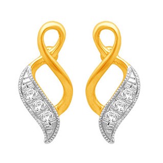 18K Gold Real Diamond Fancy Earring MGA - SDG0007