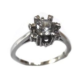 925 Sterling Silver Solitaire Ring MGA - SR0085