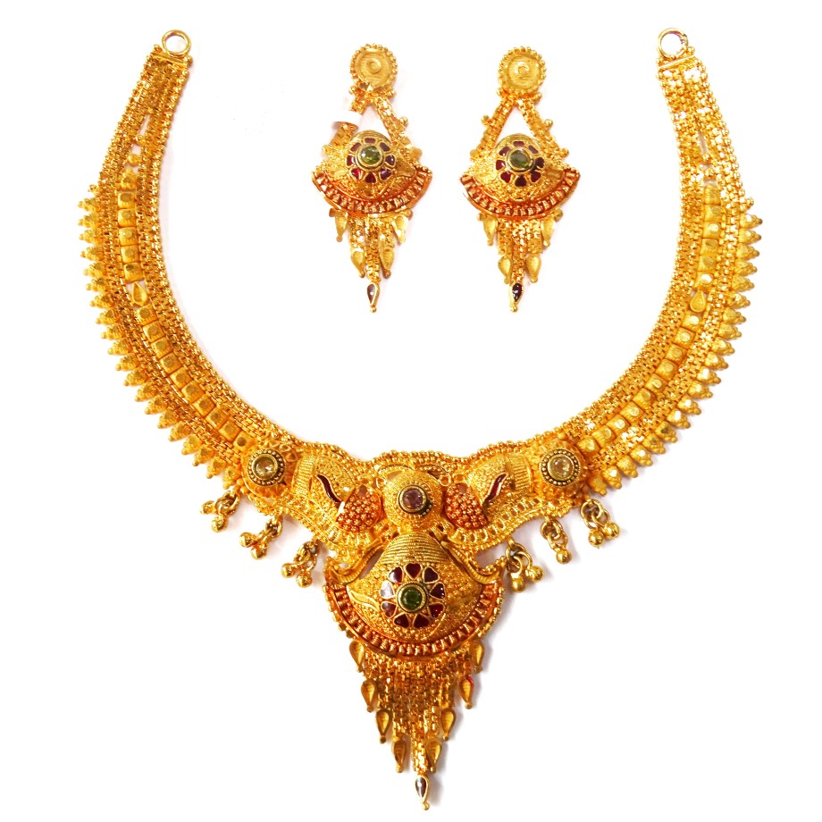 1 gram gold forming necklace set mga - gfn002