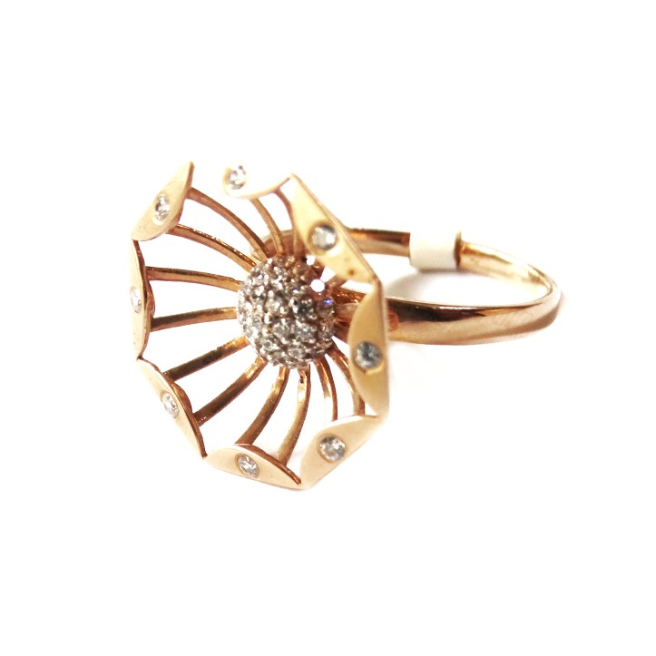 18k rose gold flower shape ring mga - rgr0041