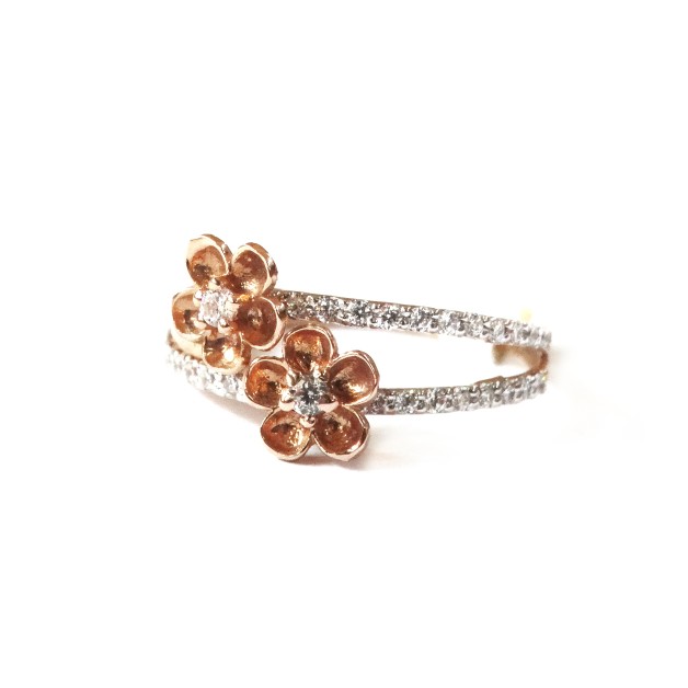 18k rose gold flower shape ring mga - rgr0032
