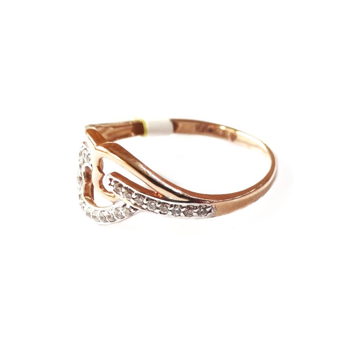 18k rose gold heart shape ring mga - rgr0018