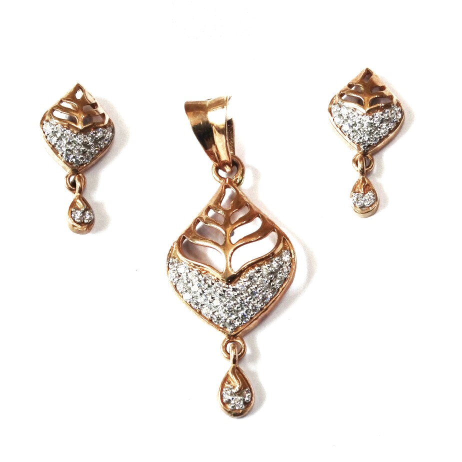 18k rose gold pendant set mga - rps007
