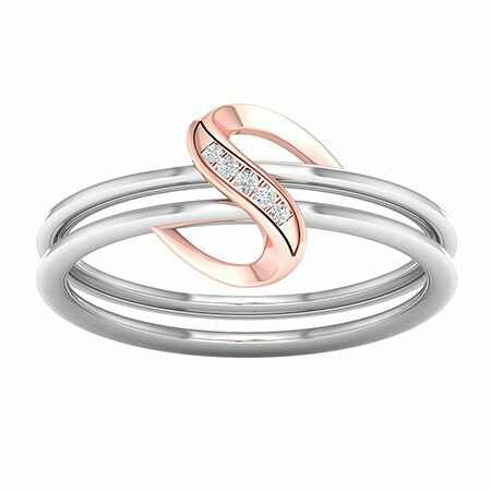 18k white gold rose gold ring mga - rdr0031