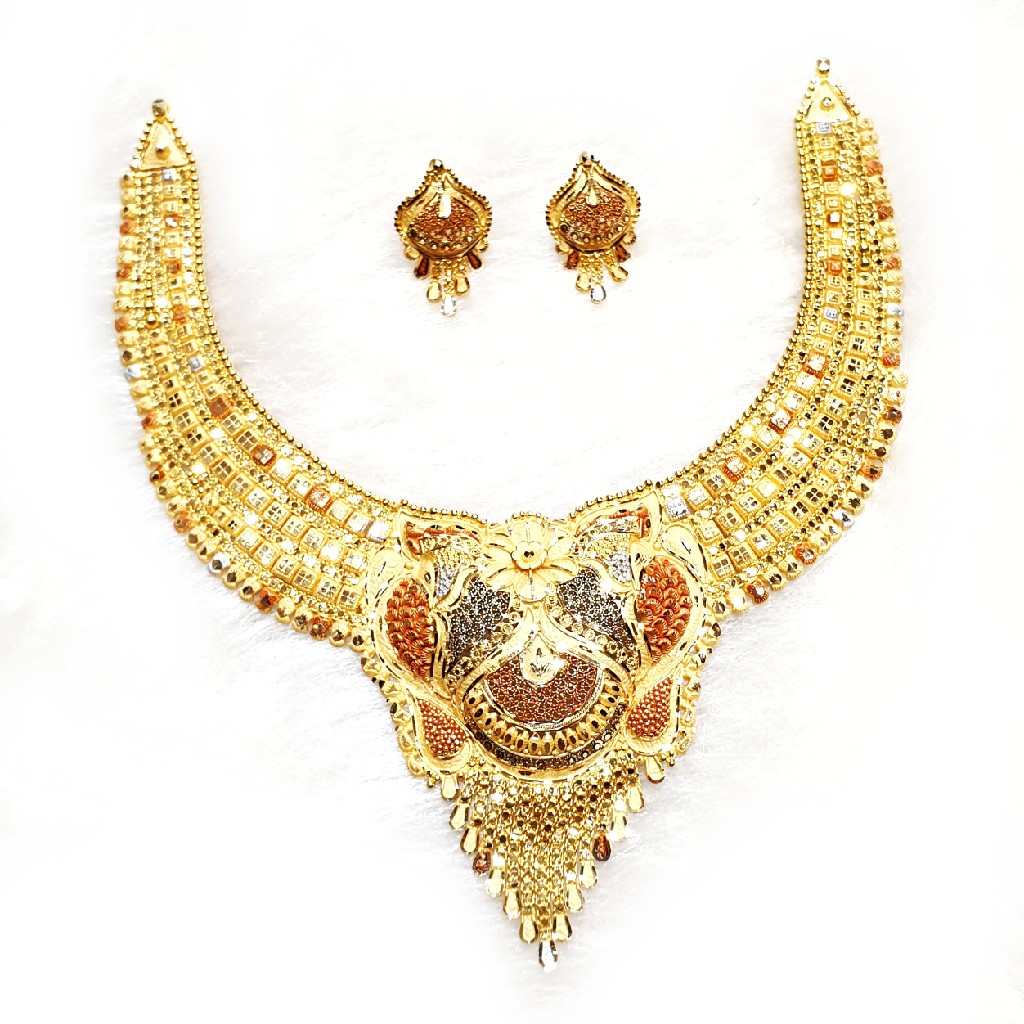 916 gold kalkati necklace set mga - gn003