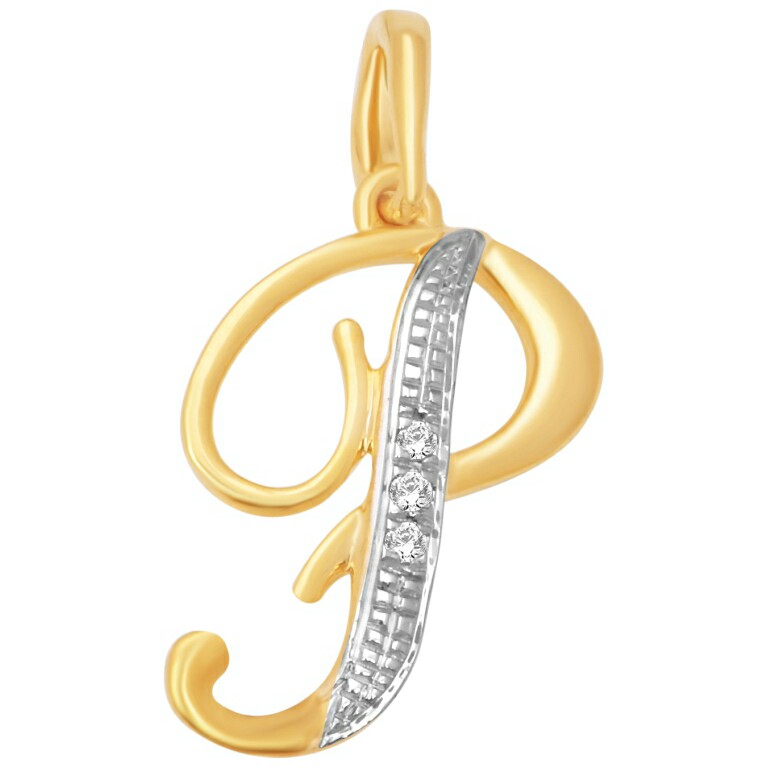 18k gold real diamond pendant mga - rp0016
