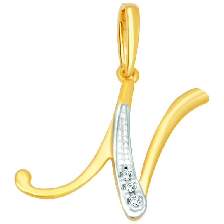 18k gold real diamond pendant mga - rp0014