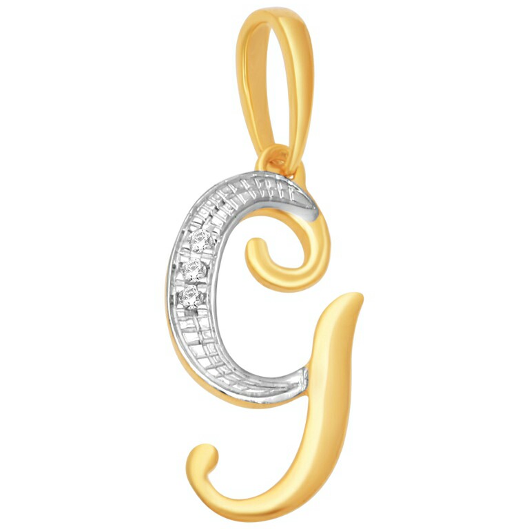 18k gold real diamond pendant mga - rp007