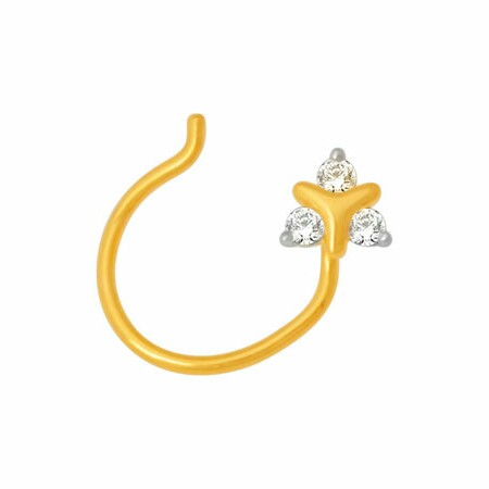 18k gold real diamond nosepin mga - rn0016