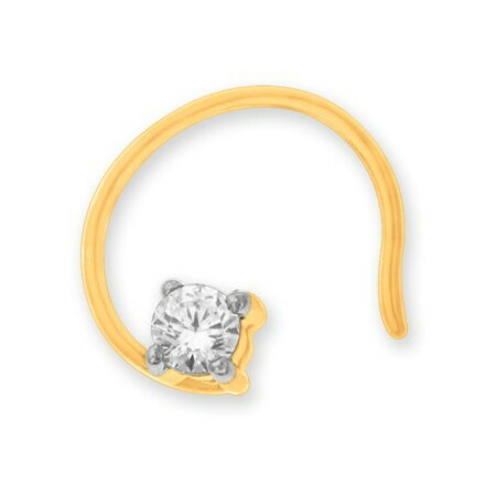18k gold real diamond nosepin mga - rn0013