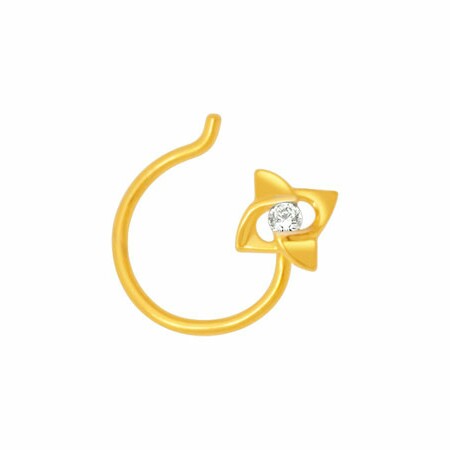 18k gold real diamond nosepin mga - rn009