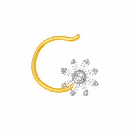 18k gold real diamond nosepin mga - rn007