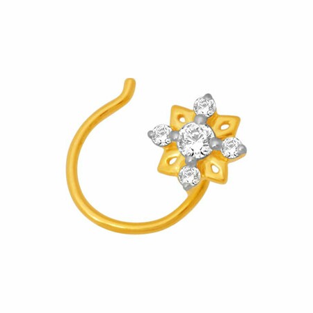 18k gold real diamond nosepin mga - rn005