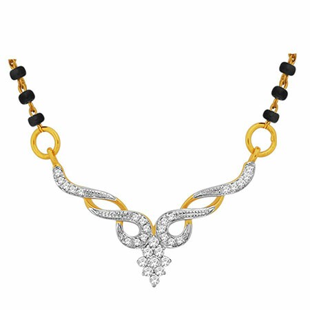 18k gold real diamond mangalsutra mga - rms0015