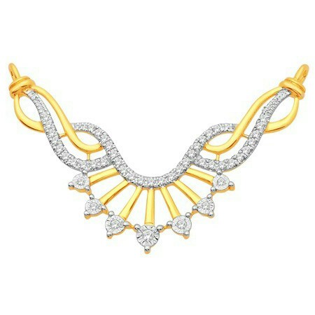 18k gold real diamond mangalsutra mga - rms0012