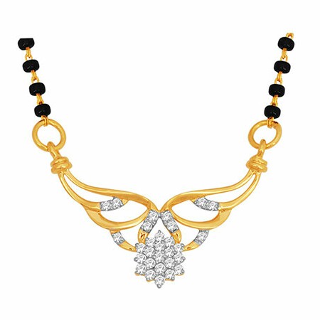 18k gold real diamond mangalsutra mga - rms0011