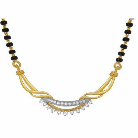 18k gold real diamond mangalsutra mga - rms007