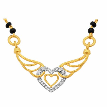 18k gold real diamond mangalsutra mga - rms005