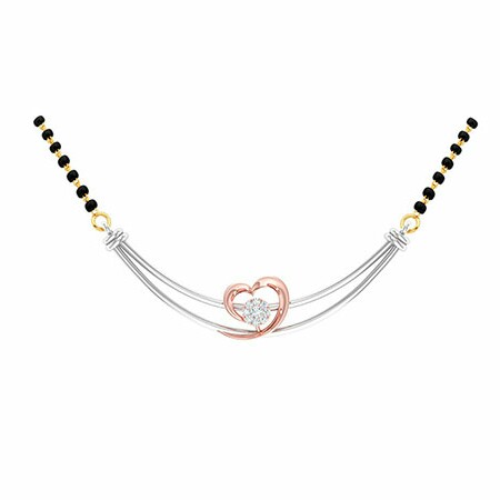18k white gold rose gold real diamond mangalsutra mga - rms001
