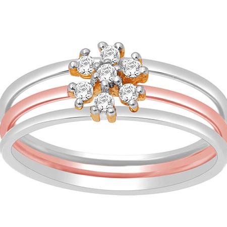 18k white gold rose gold real diamond ring mga - rdr0012