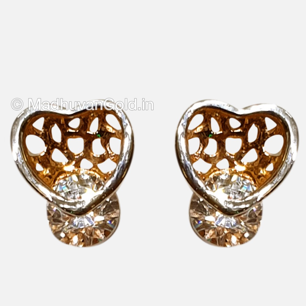 18KT CZ Rose Gold Heart Shaped Tops