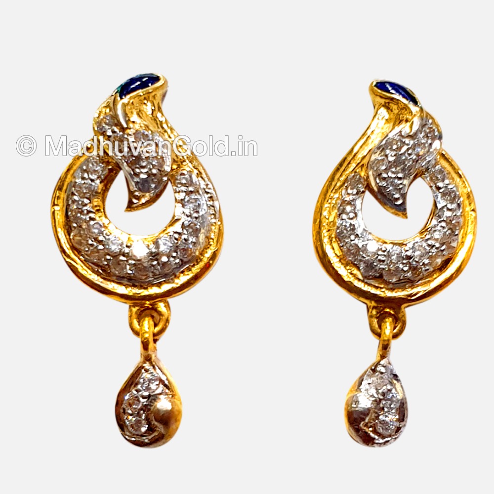 22K Gold Antique Diamond Earrings