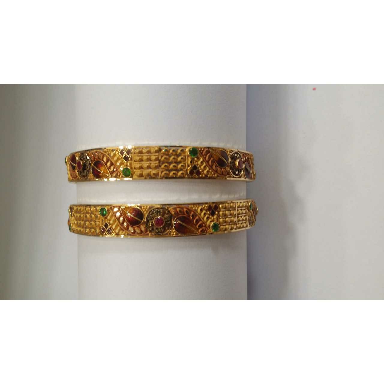Designer 916 Gold Ladies Yellow Wedding Bangles