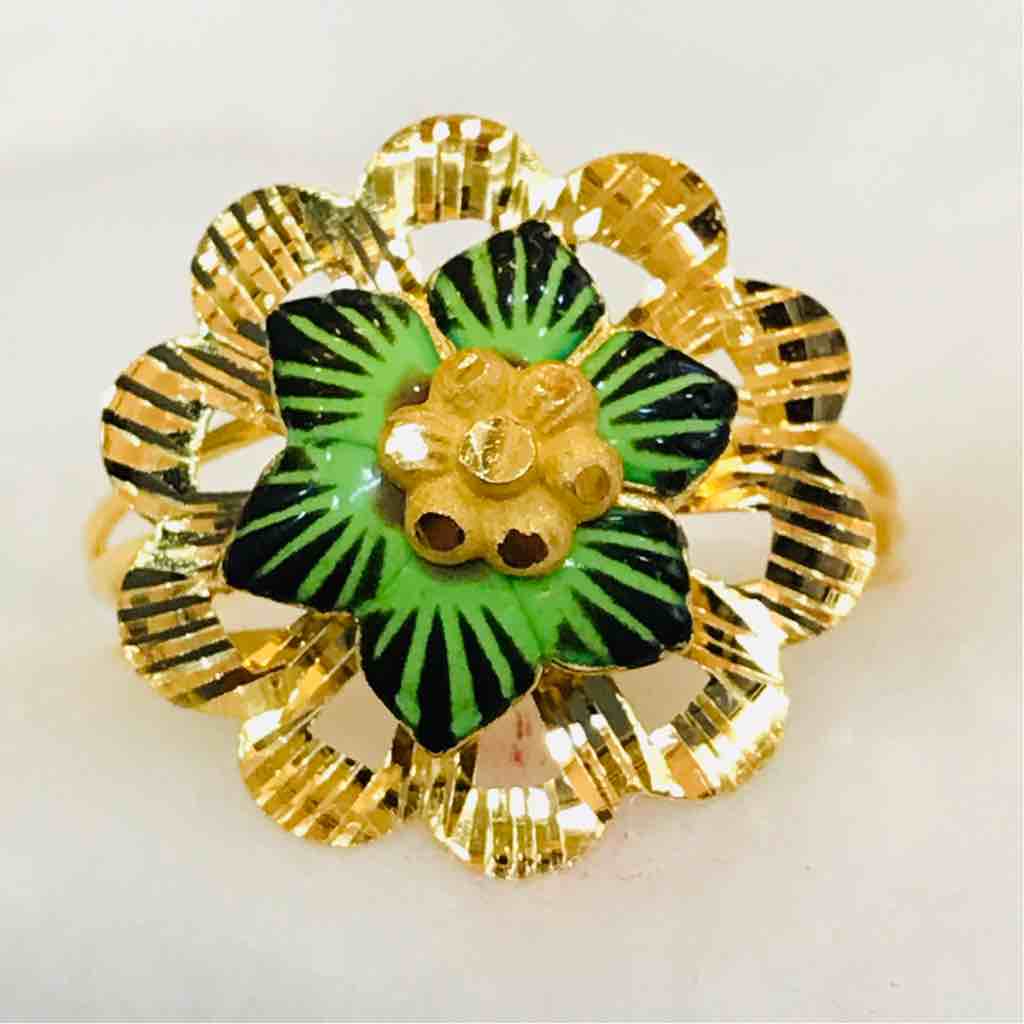 22KT Flower Design Gold Ring