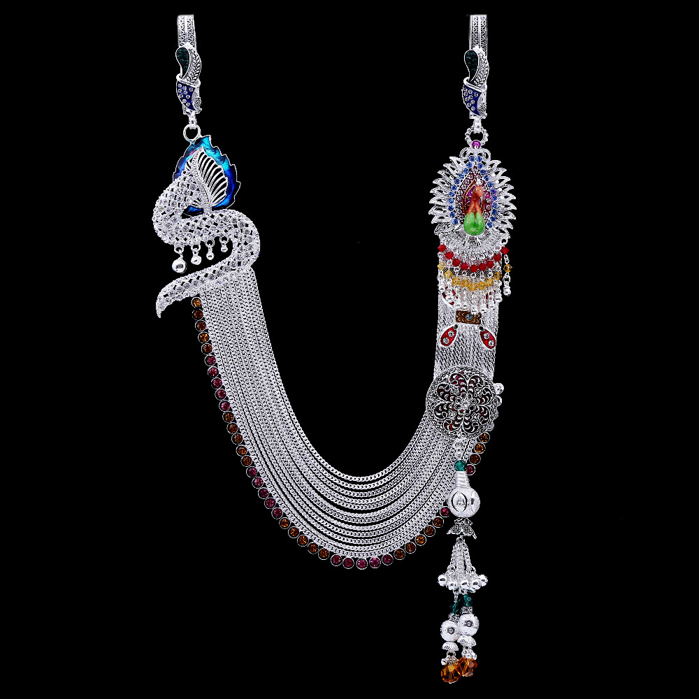 Silver Antique Minakari Peacock Style