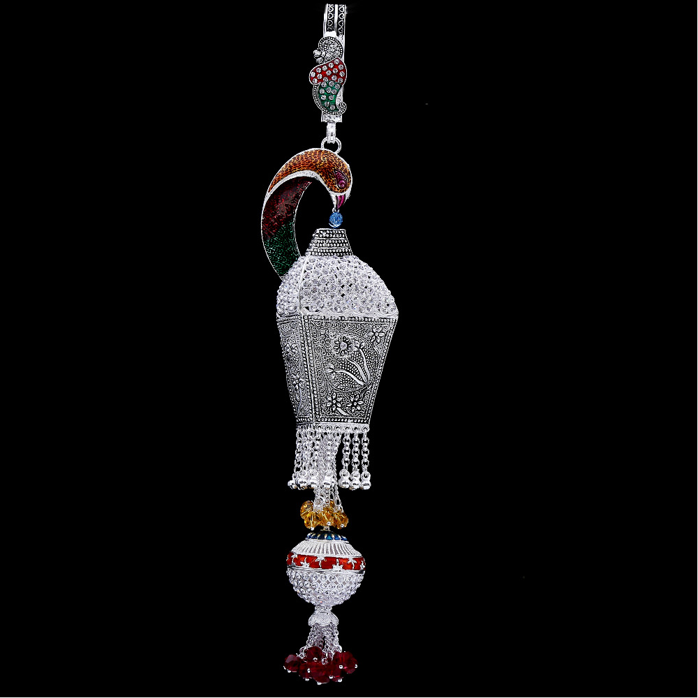 Silver antique minakari peacock style - Image 2