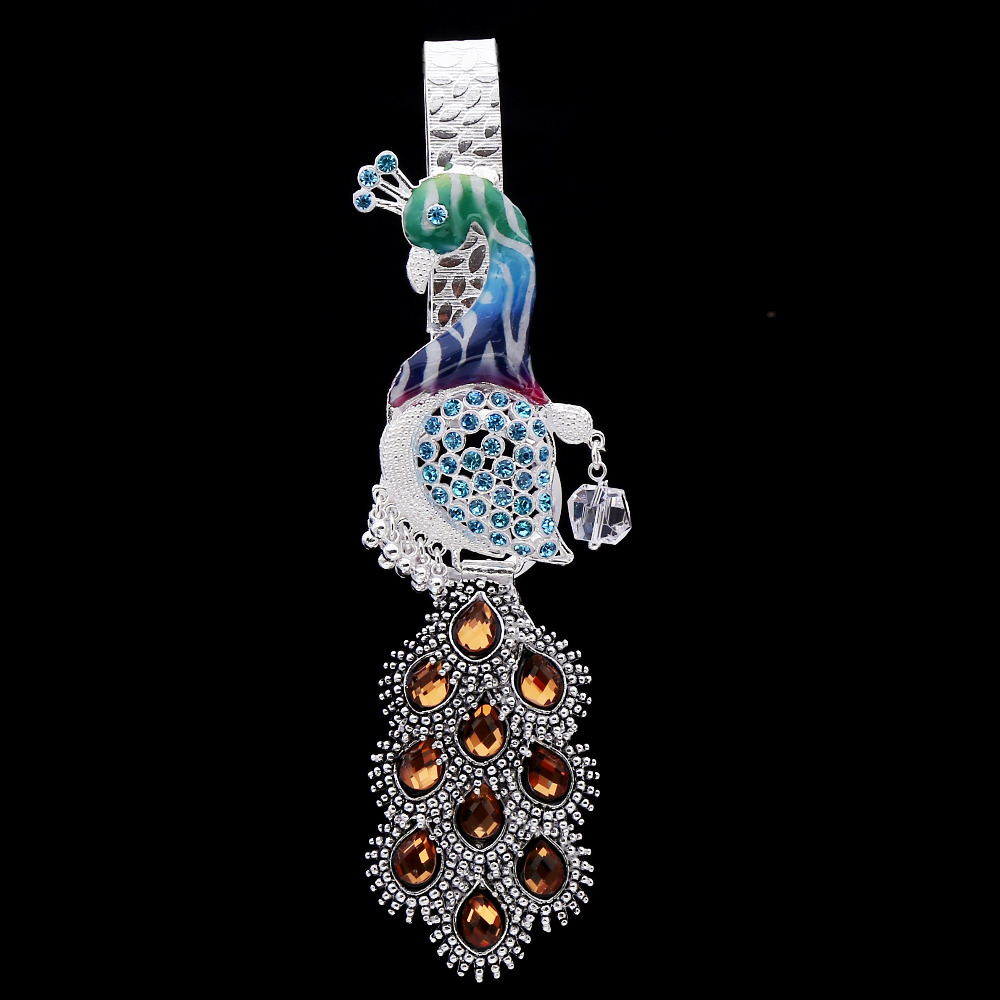 Silver minakari peacock style
