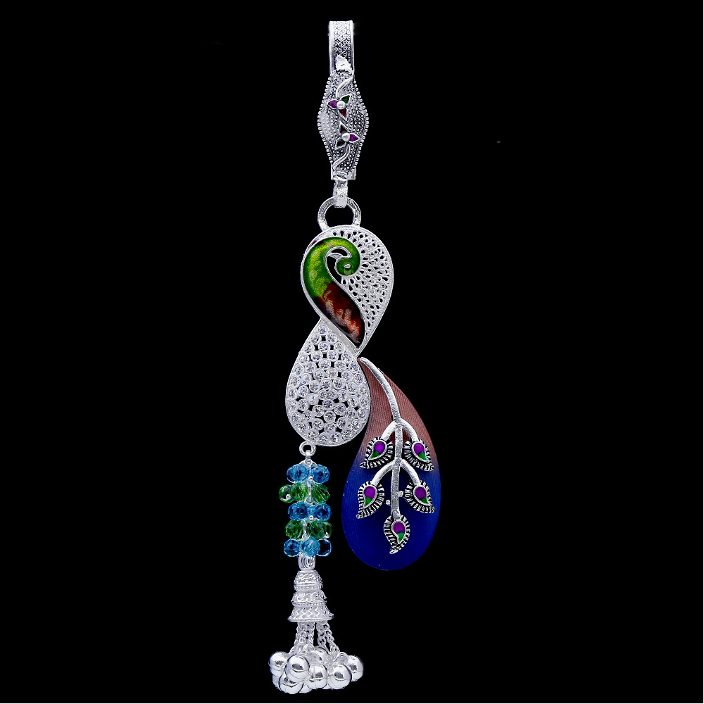 Silver Minakari Peacock Style