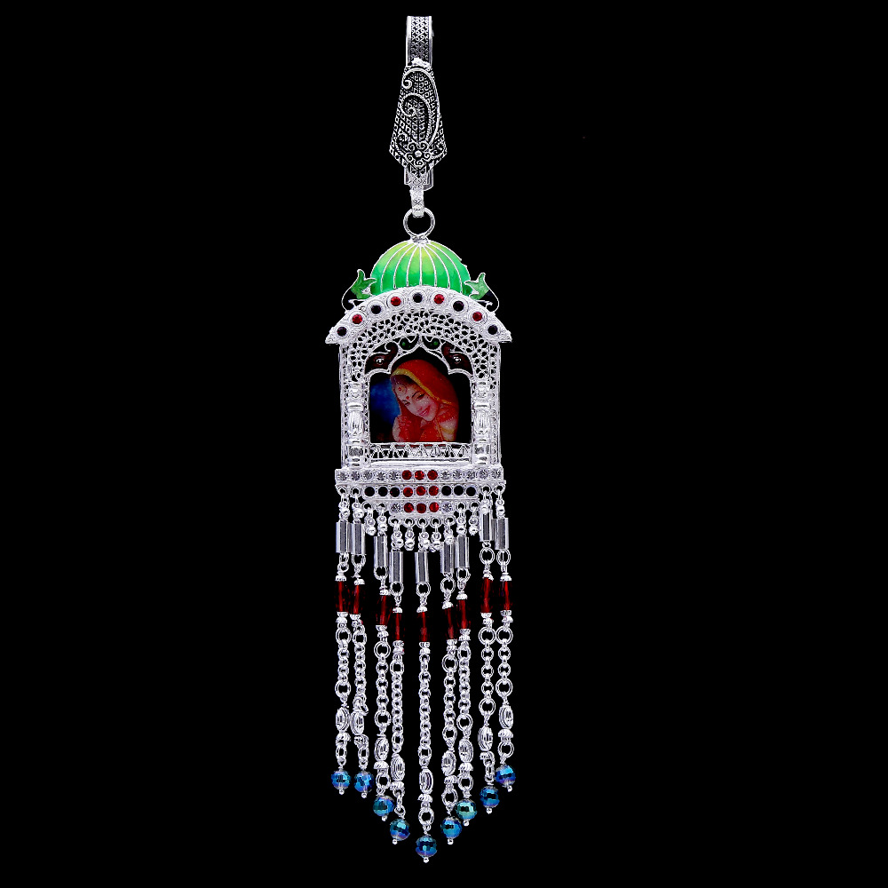 Silver Antique Minakari Peacock style
