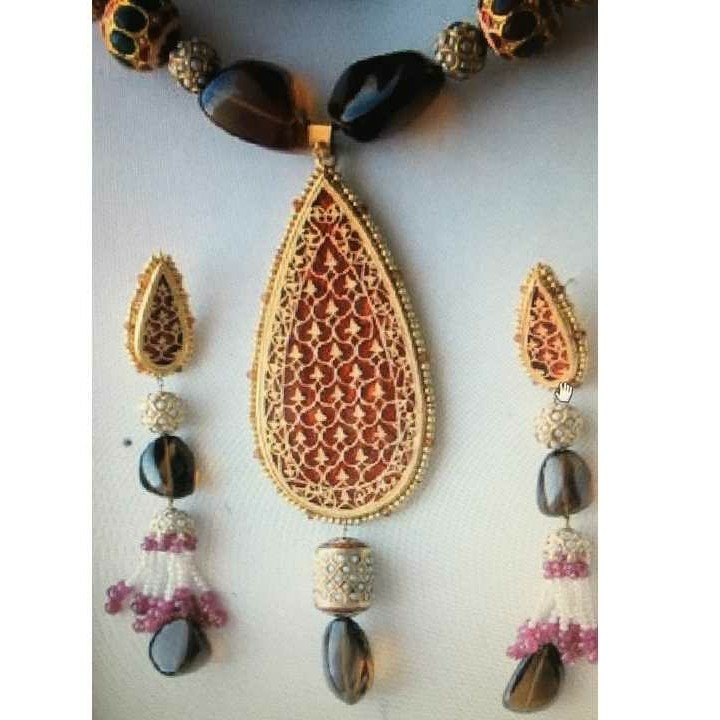 23KT Gold Thewa Necklace Set