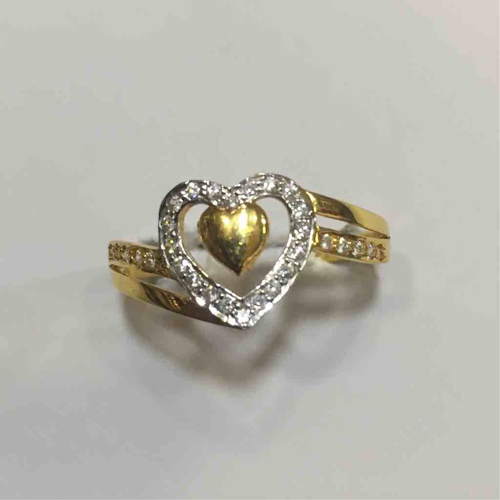 22KT Yellow Gold Heart Shape Ladies Ring