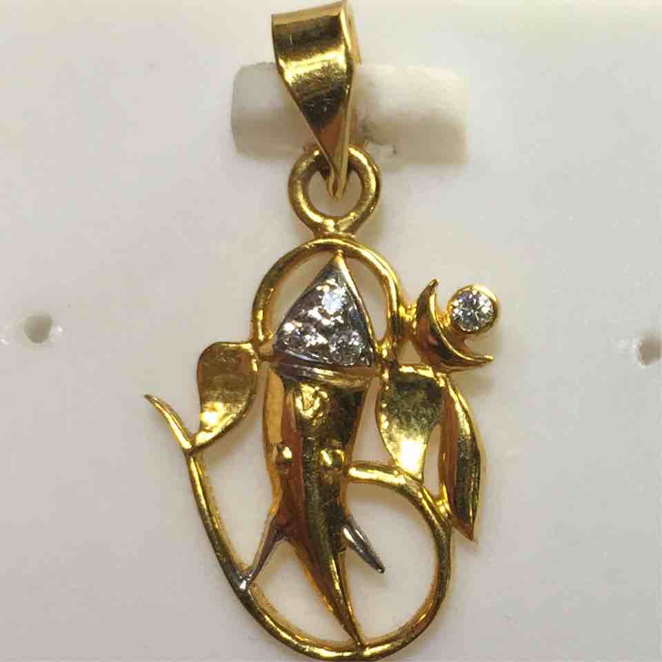 22KT Gold OM With Ganesha Pendant