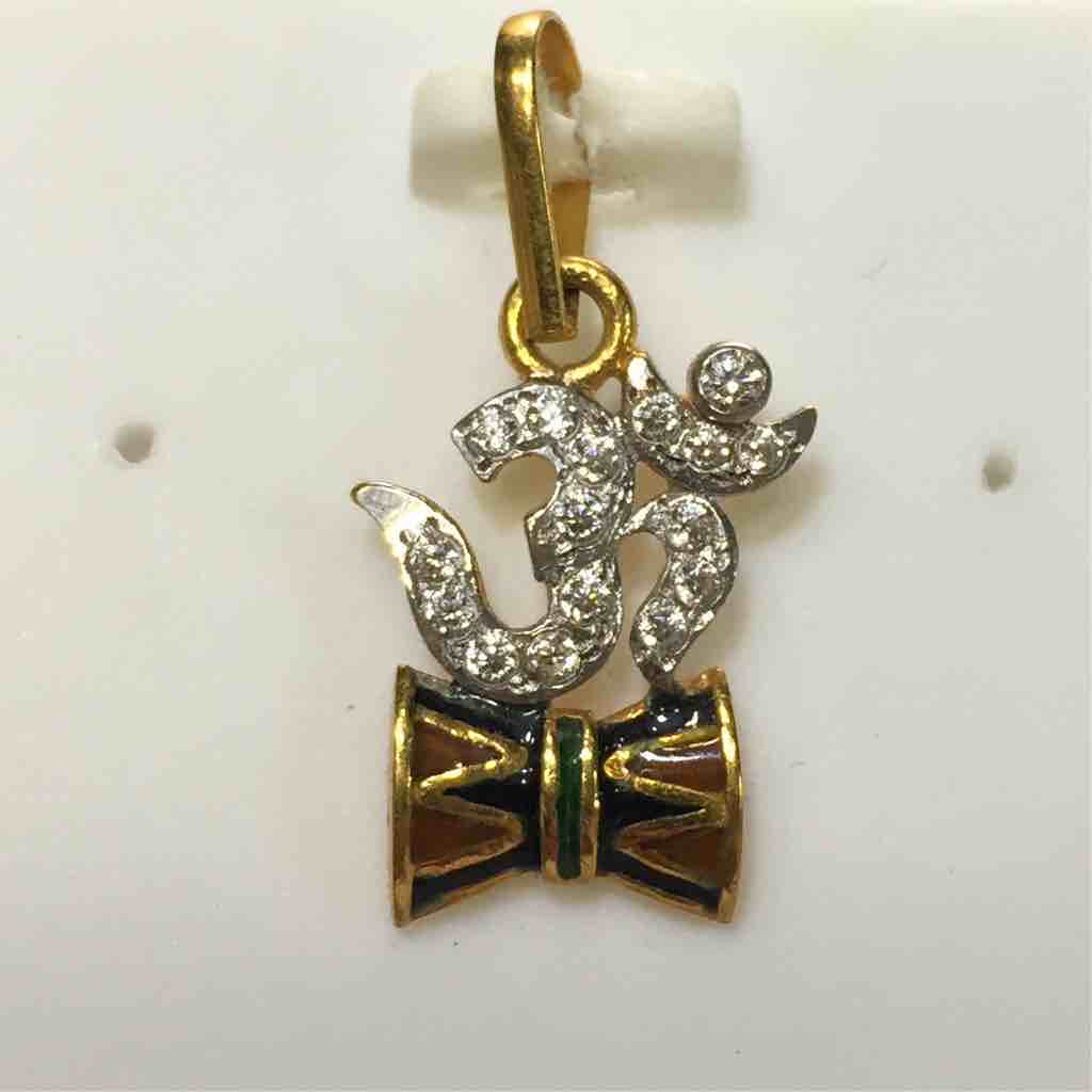 916 Unique Gold Studded Pendant