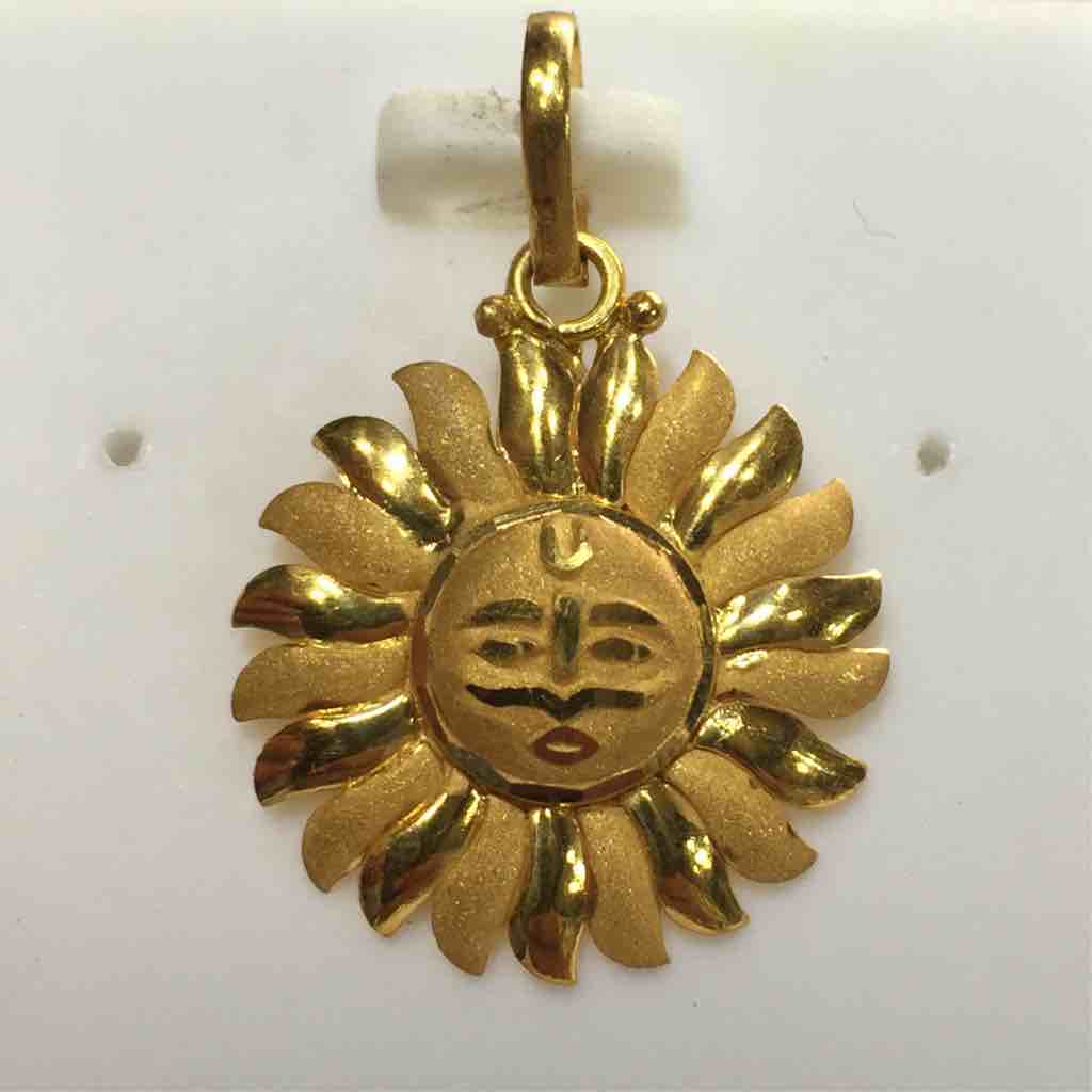 22KT Gold Surya Pendant