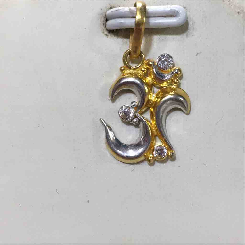 22KT Gold Diamond OM Pendant