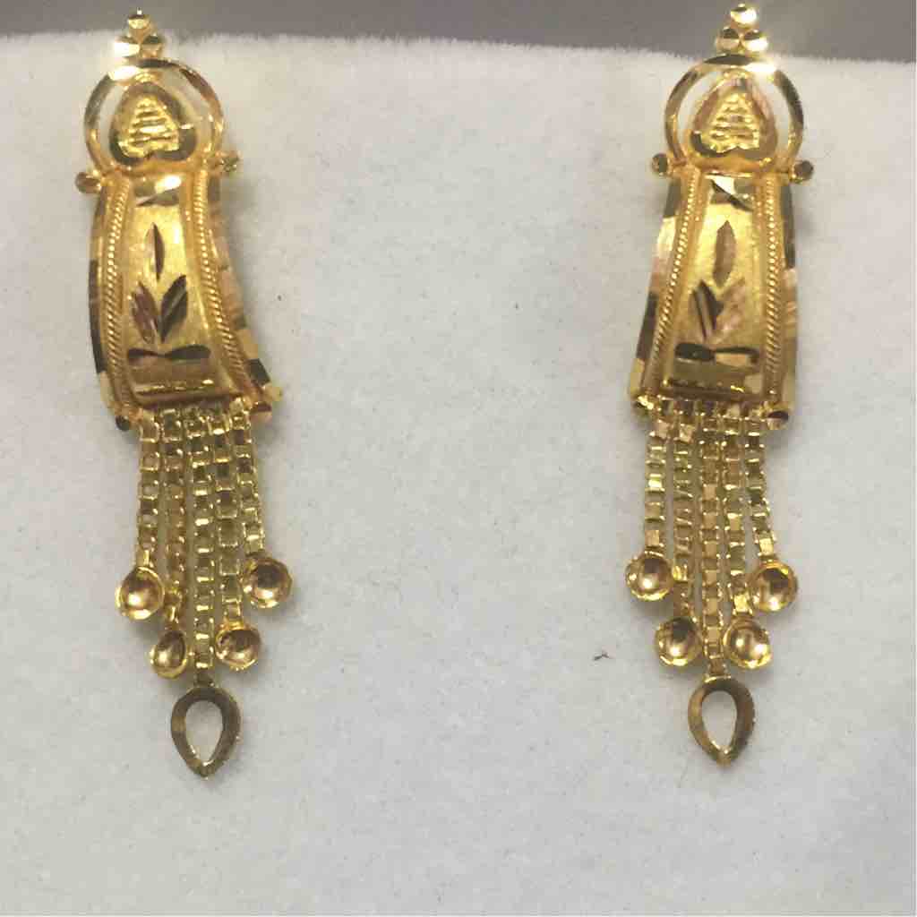 Indian Traditional 22KT Gold Ladies Earrings