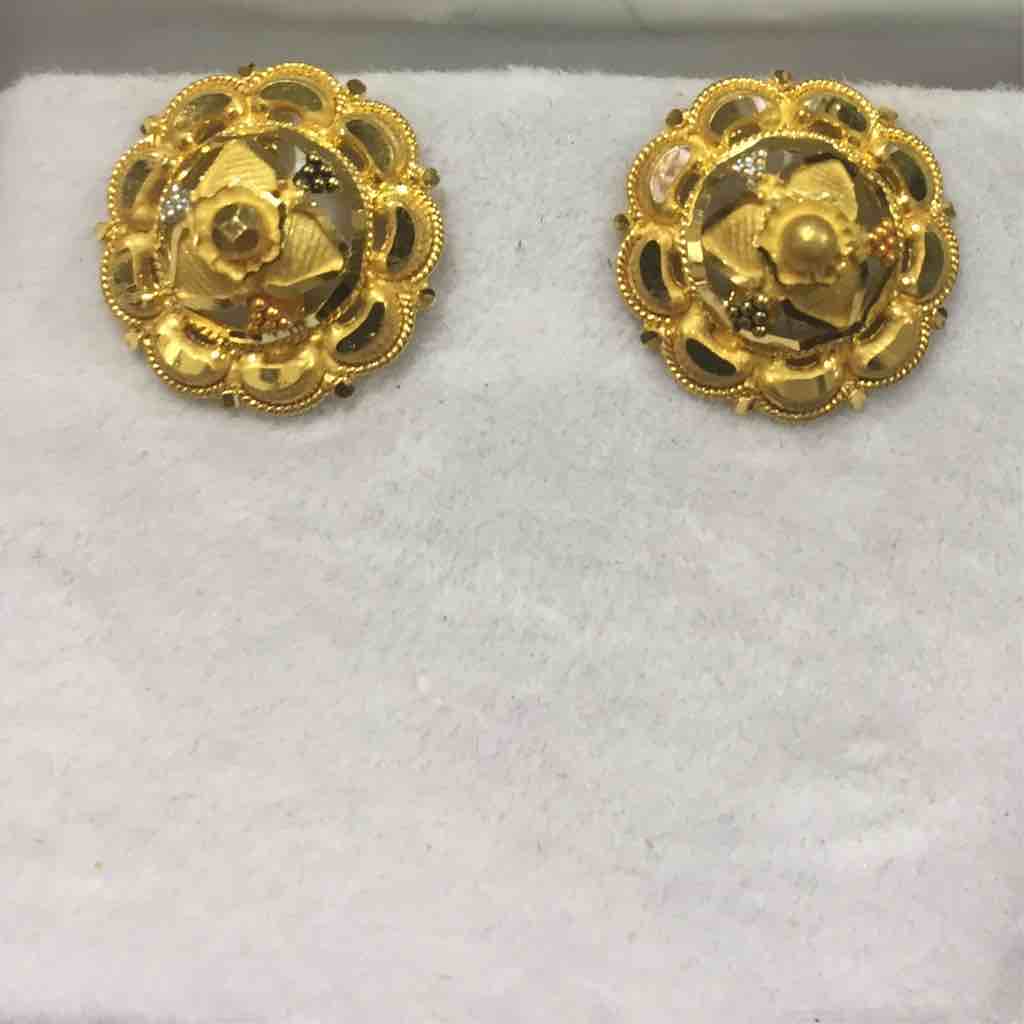 Flower Pattern 916 Gold Ladies Earring