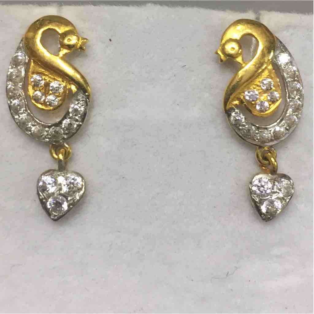 916 Gold Peacock Pattern Earrings
