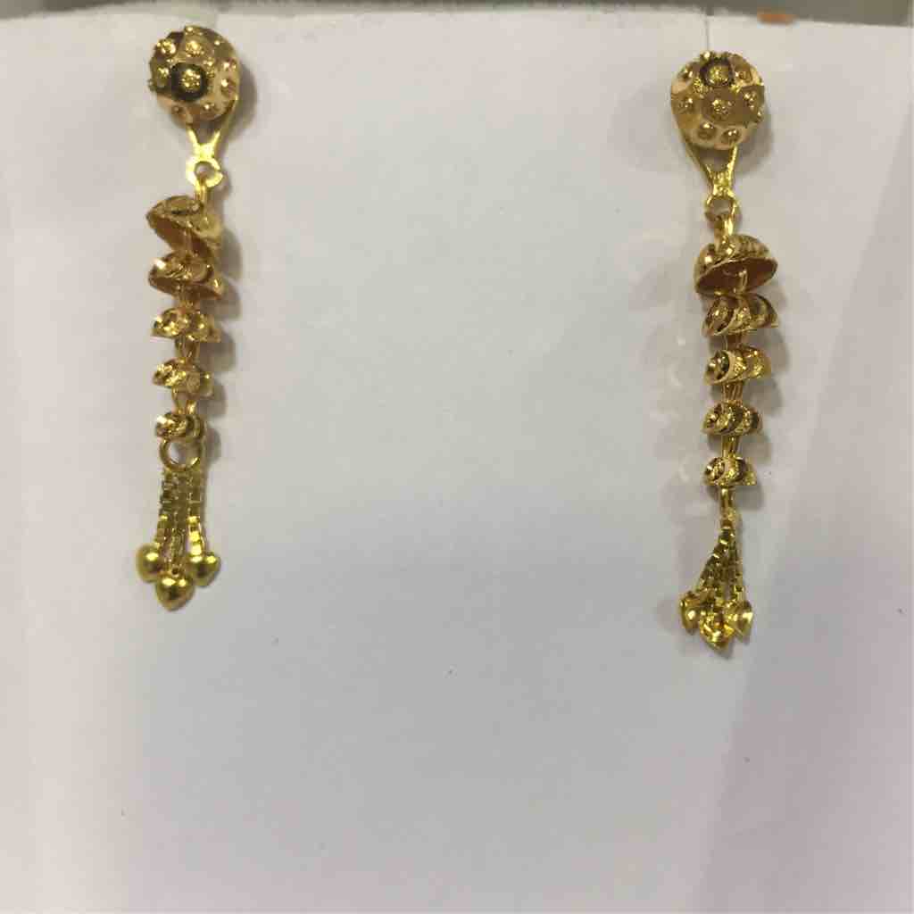 Stylish 916 Gold Long Ladies Earrings
