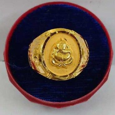 916 Yellow Gold God Ganesh Gents Ring